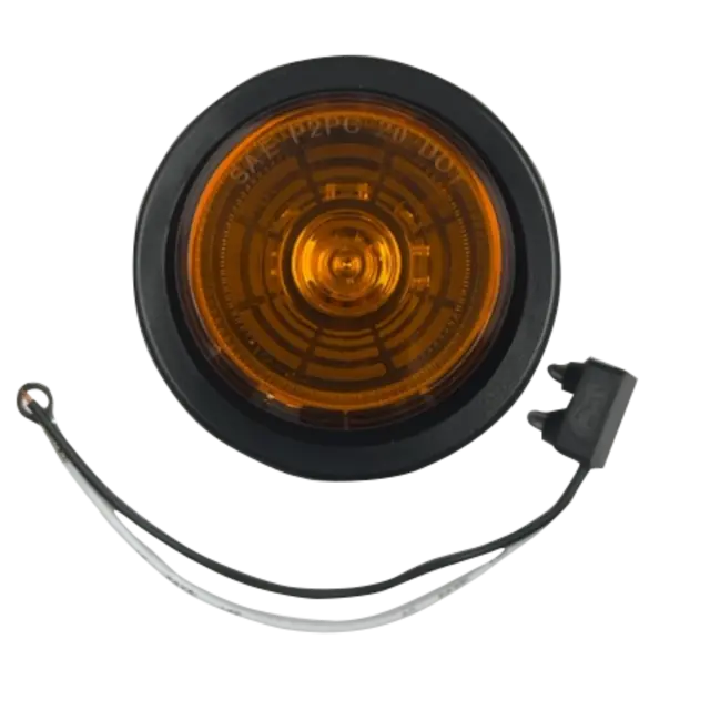 2.5" ROUND CLEARANCE MARKER LIGHT 4 LED AMBER 12V icjtruckparts