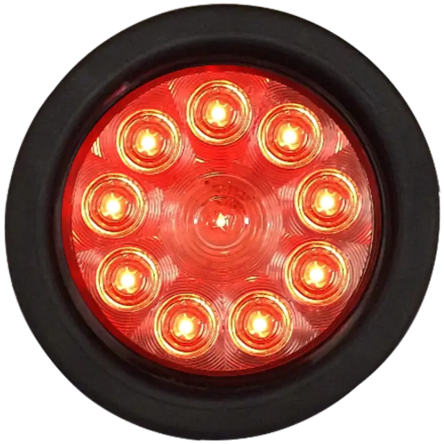 4" ROUND 10 LED STOP TURN & TAIL LAMP RED CLEAR LENS icjtruckparts