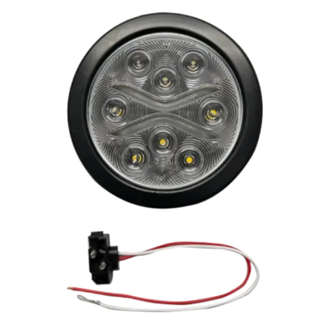 4" ROUND 12 LED WHITE LAMP LIGHT GUIDE 12V icjtruckparts