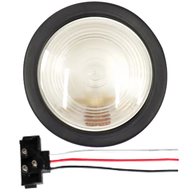 4" ROUND LAMP SEALED WHITE BACK UP WITH GROMMET AND PIGTAIL icjtruckparts