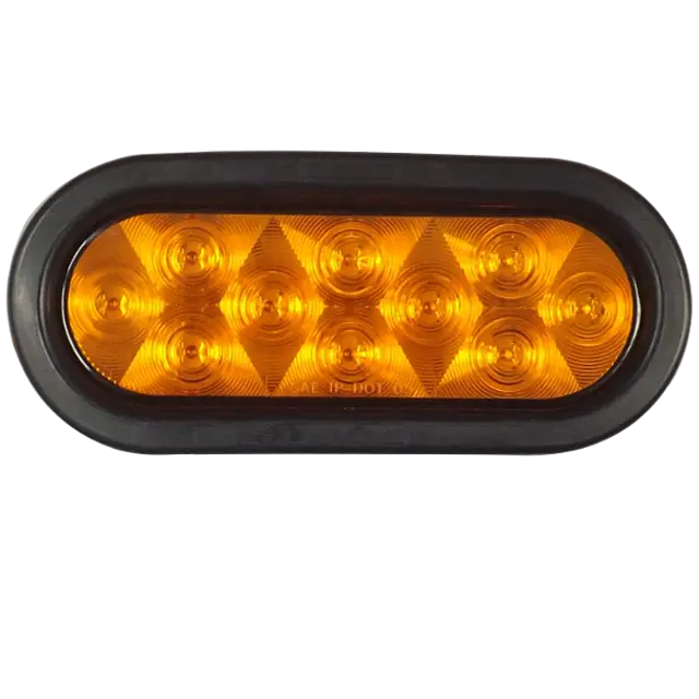 6" OVAL 10 LED PARK, TURN & CLEARANCE LAMP AMBER icjtruckparts