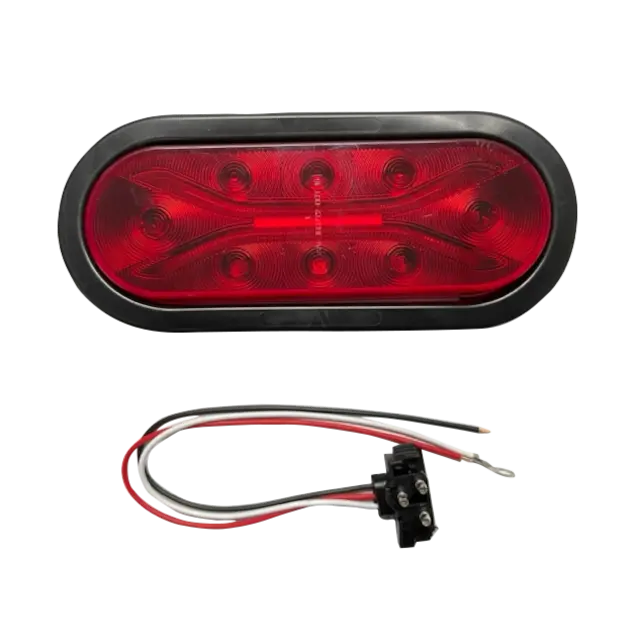 6" OVAL 12 LED STOP, TURN & TAIL LAMP RED icjtruckparts