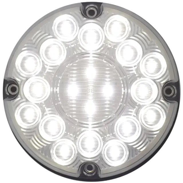 7" ROUND 17 LED WHITE LAMP SEALED BACK UP icjtruckparts