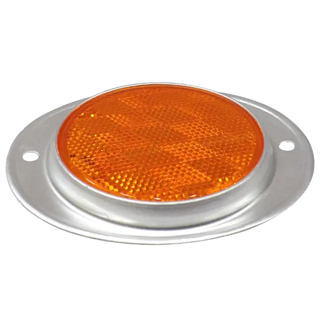 ALUMINUM OVAL REFLECTOR AMBER icjtruckparts