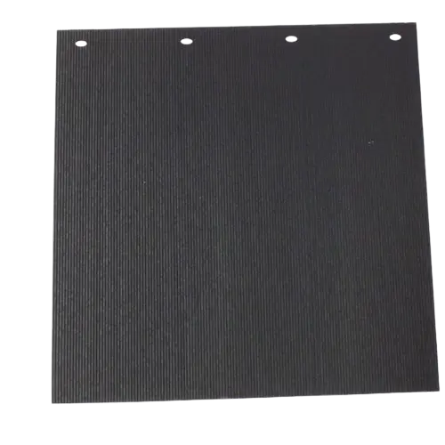 BLACK RUBBER GROOVED LOW SPRAY MUD FLAPS 24"X24" icjtruckparts