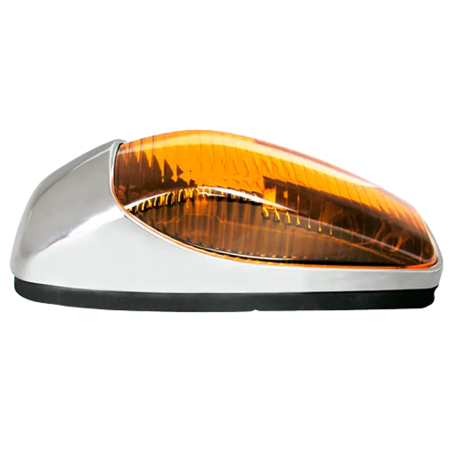 CAB MARKER LIGHT AMBER WITH CHROME BEZEL icjtruckparts