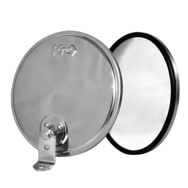 CONVEX STAINLESS STEEL MIRROR 10" CENTRAL SCREW AND PLATEN IN 1PC icjtruckparts
