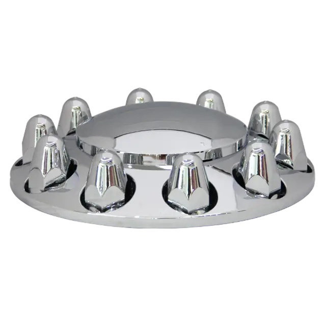 COVER WHEEL FRONT WITH THREADED NUT COVERS FOR RIM 20/22.5/24.5 IN ABS CHROME icjtruckparts