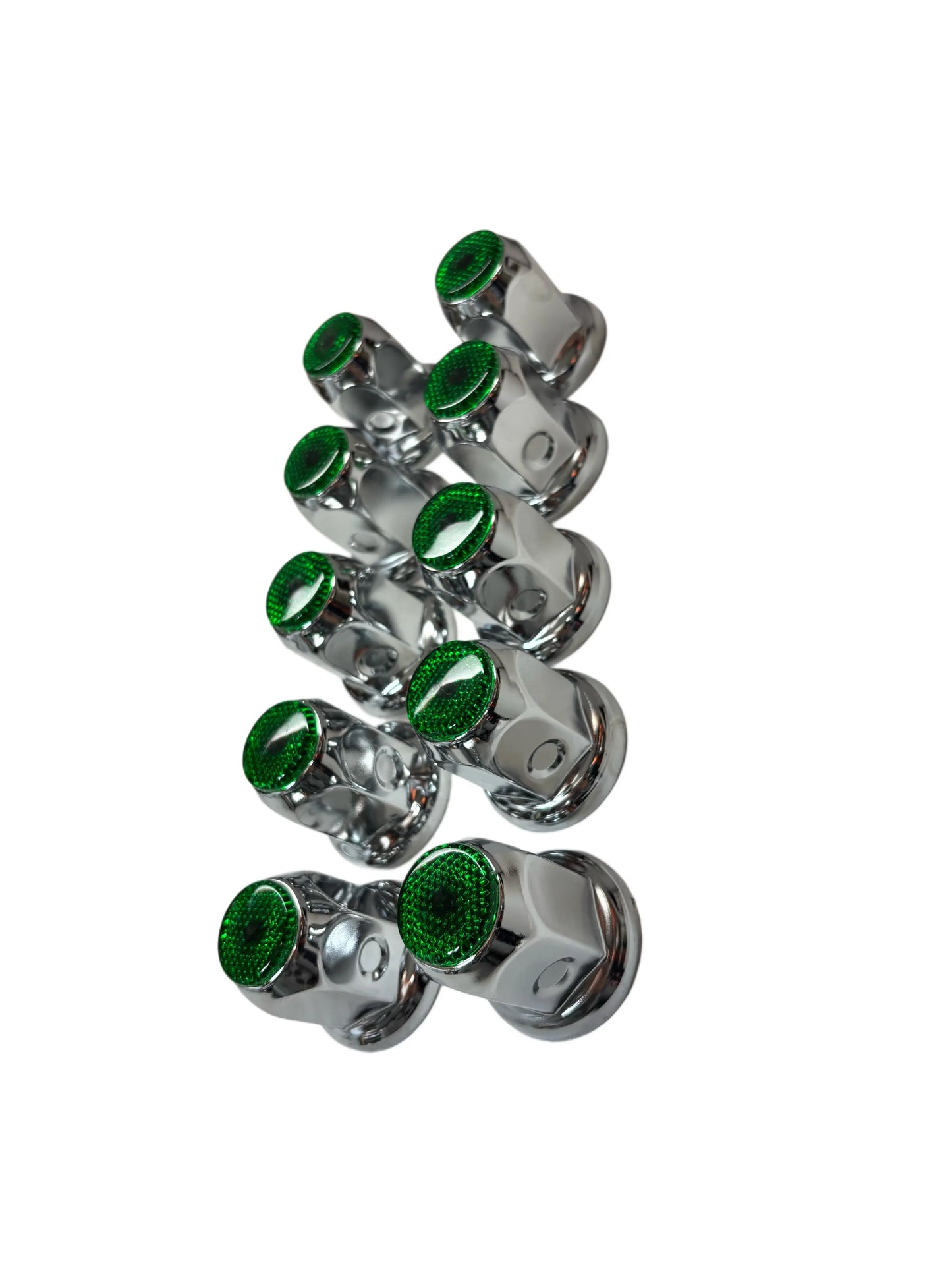 GREEN COLOR TOP REFLECTOR NUT COVER 33MM X 2-1/8" icjtruckparts