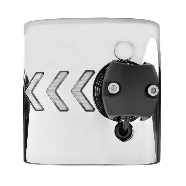 INTERNATIONAL CHROME HOOD MIRROR WITH LED TURN SIGNAL ON CRYSTAL BACK SIDE RIGHT SIDE 12V 1PC icjtruckparts
