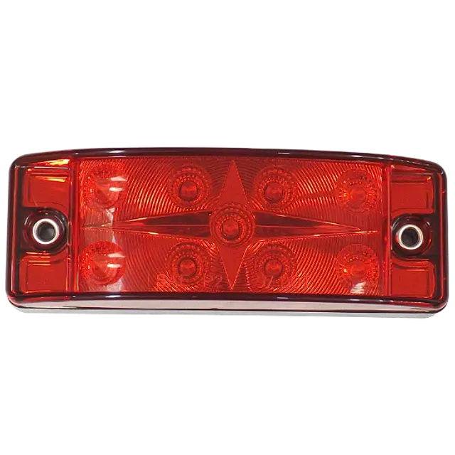 MARKER LIGHT RED REFLECTOR 9 LED RECTANGULAR 12V icjtruckparts
