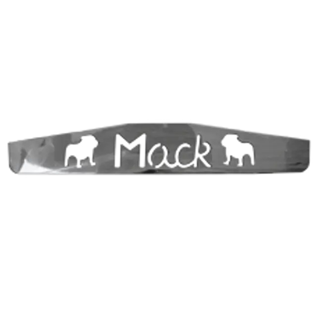 MUD FLAP CHROME BOTTOM PLATE (MACK) WELDED STUDS 4" X 24" (1PC) icjtruckparts