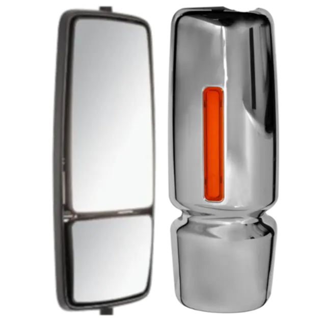 PRINCIPAL LEFT SIDE CHROME MIRROR MANUAL WITH LED LIGHT FOR INTERNATIONAL DURASTAR, WORKSTAR 1PC icjtruckparts