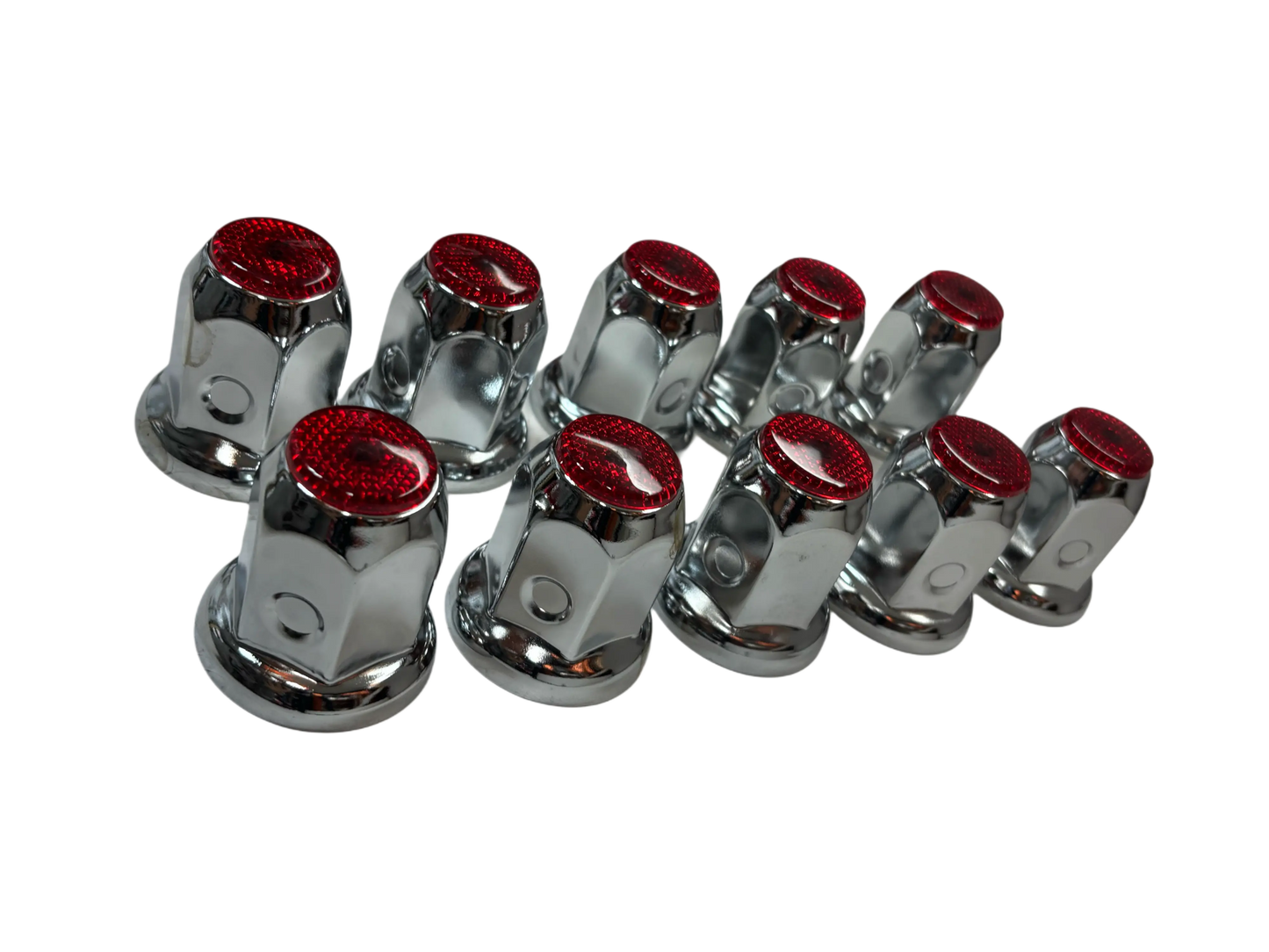 RED COLOR TOP REFLECTOR NUT COVER 33MM X 2-1/8" icjtruckparts