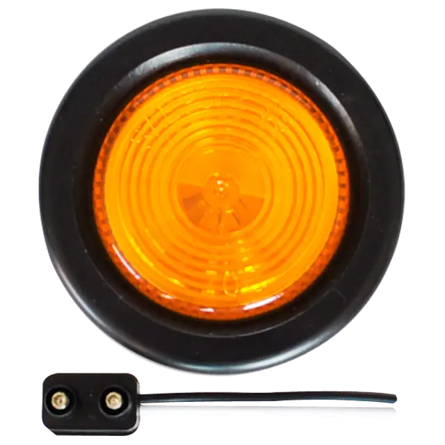 ROUND LAMP 2¨ AMBER SEALED CLEARANCE & MARKER LIGHT WITH GROMMET AND PIGTAIL icjtruckparts