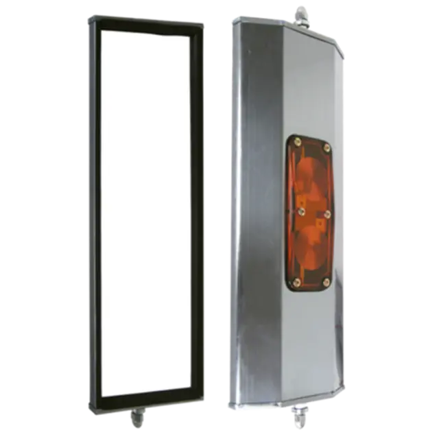 WEST COAST MIRROR WITH HEATED AND LIGHT 6 1/2" X 16" 1PC icjtruckparts
