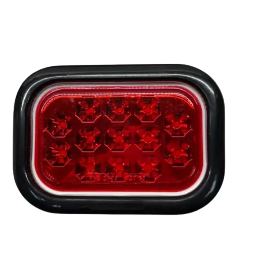 15 LED RECTANGULAR STOP TURN AND TAIL LAMP RED icjtruckparts