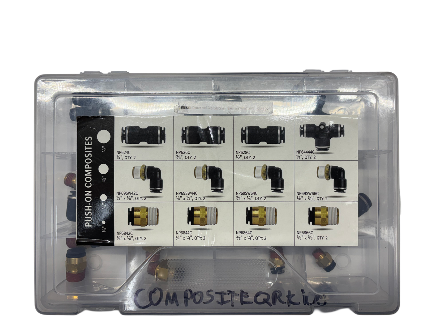 Air Line Quick Connect Fittings, 1/4", 3/8", 1/2", 1/8" Composite Push to Connect union Quick repair kit Connect Air Hose Fitting,Quick Release Pneumatic Kit