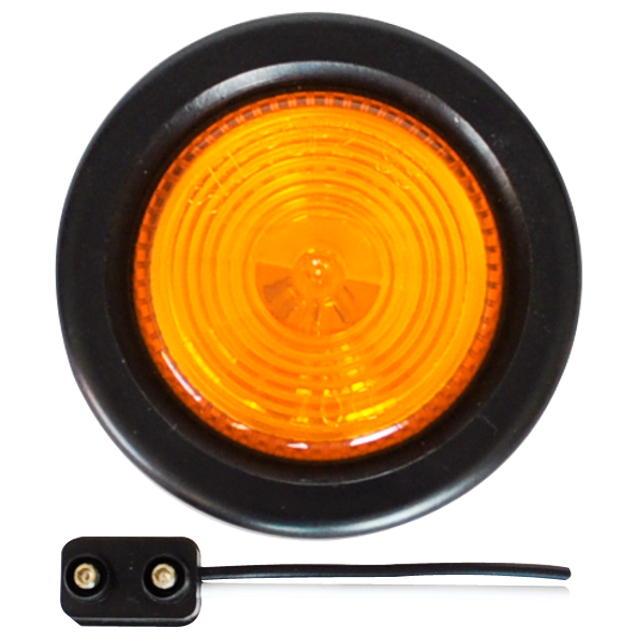 ROUND LAMP 2¨ AMBER SEALED CLEARANCE & MARKER LIGHT WITH GROMMET AND PIGTAIL