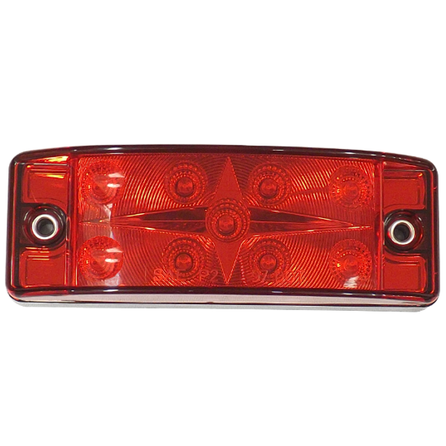 MARKER LIGHT RED REFLECTOR 9 LED RECTANGULAR 12V