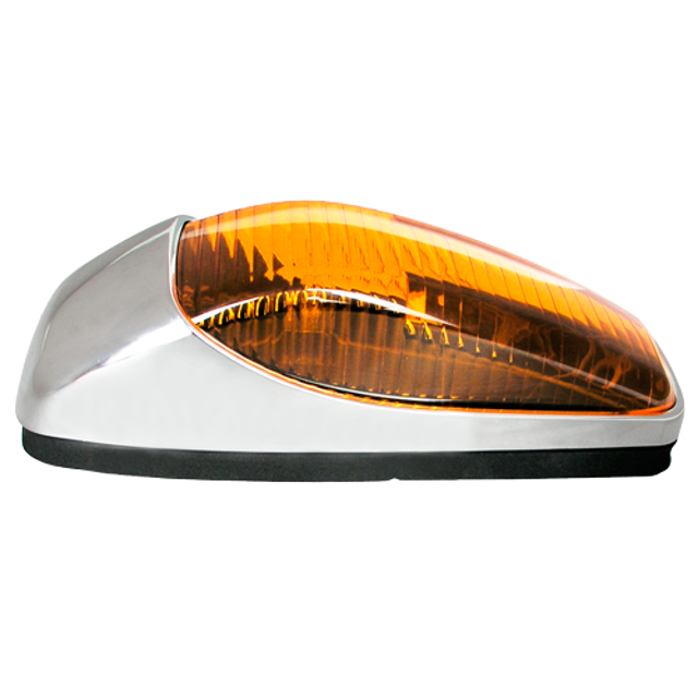 CAB MARKER LIGHT AMBER WITH CHROME BEZEL