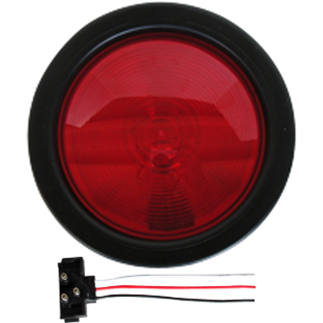 4" ROUND LAMP SEALED RED TURN & CLEARANCE LAMP WITH GROMMET AND PIGTAIL