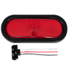 6" OVAL STOP TURN & TAIL LAMP RED WITH GROMMET AND PIGTAIL