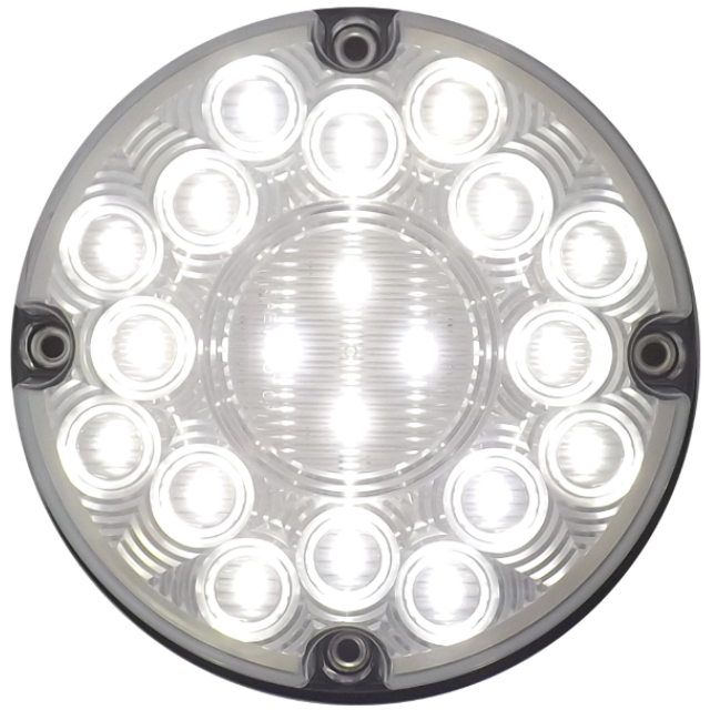 7" ROUND 17 LED WHITE LAMP SEALED BACK UP