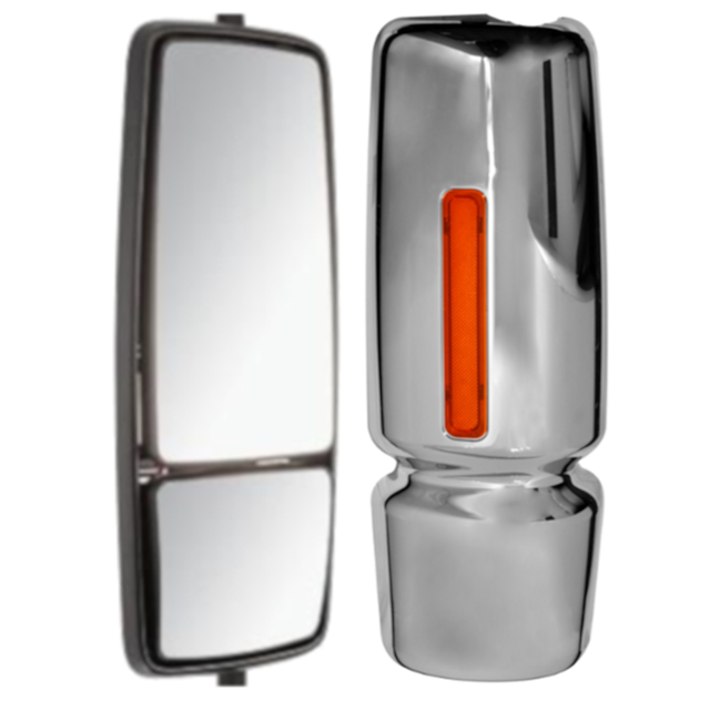 PRINCIPAL LEFT SIDE CHROME MIRROR MANUAL WITH LED LIGHT FOR INTERNATIONAL DURASTAR, WORKSTAR 1PC