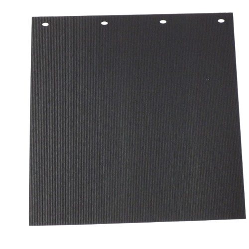 BLACK RUBBER GROOVED LOW SPRAY MUD FLAPS 24"X24"