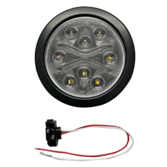 4" ROUND 12 LED WHITE LAMP LIGHT GUIDE 12V icjtruckparts