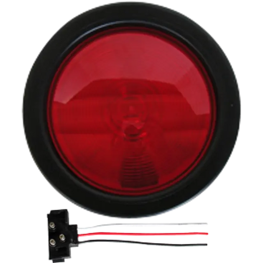 4" ROUND LAMP SEALED RED TURN & CLEARANCE LAMP WITH GROMMET AND PIGTAIL icjtruckparts