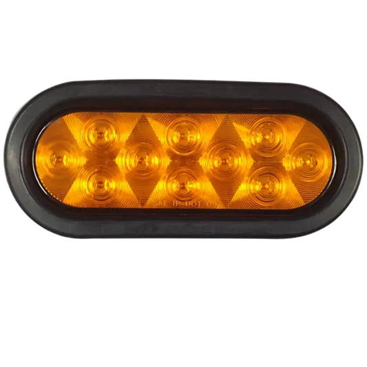 6" OVAL 10 LED PARK, TURN & CLEARANCE LAMP AMBER icjtruckparts