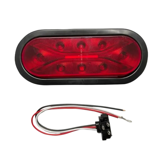 6" OVAL 12 LED STOP, TURN & TAIL LAMP RED icjtruckparts