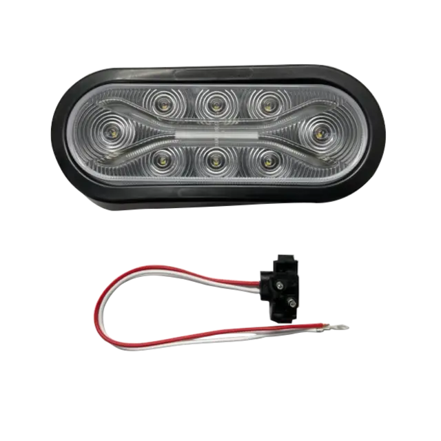 6" OVAL 12 LED STOP, TURN & TAIL LAMP WHITE icjtruckparts