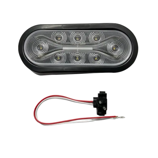 6" OVAL 12 LED STOP, TURN & TAIL LAMP WHITE icjtruckparts