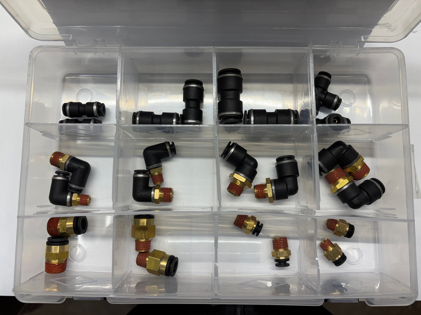 Air Line Quick Connect Fittings, 1/4", 3/8", 1/2", 1/8" Composite Push to Connect union Quick repair kit Connect Air Hose Fitting,Quick Release Pneumatic Kit