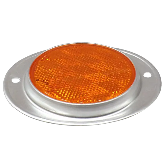 ALUMINUM OVAL REFLECTOR AMBER icjtruckparts