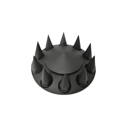 BLACK FRONT WHEEL COVER SET CONE STYLE ABS icjtruckparts