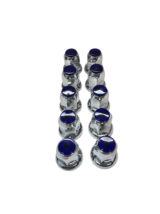 BLUE COLOR TOP REFLECTOR NUT COVER 33MM X 2-1/8" icjtruckparts