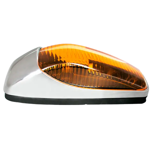 CAB MARKER LIGHT AMBER WITH CHROME BEZEL icjtruckparts