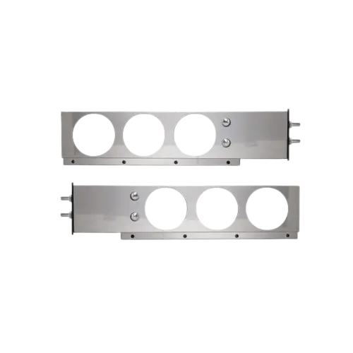 CHROME SPRING LOADED 2 PIECES LIGHT BAR WITH ROUND CUT OUT icjtruckparts