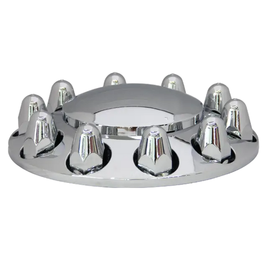 COVER WHEEL FRONT WITH THREADED NUT COVERS FOR RIM 20/22.5/24.5 IN ABS CHROME icjtruckparts