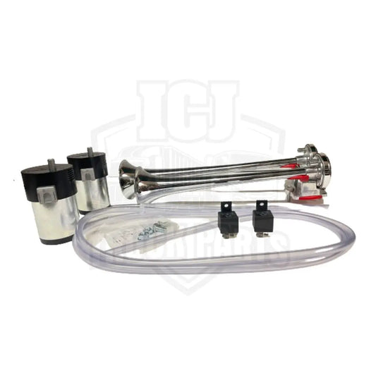 Double Metal Chrome Plated Air Horns Double trumpet Heavy Duty Compressors One Very Loud Simultaneous Sound icjtruckparts