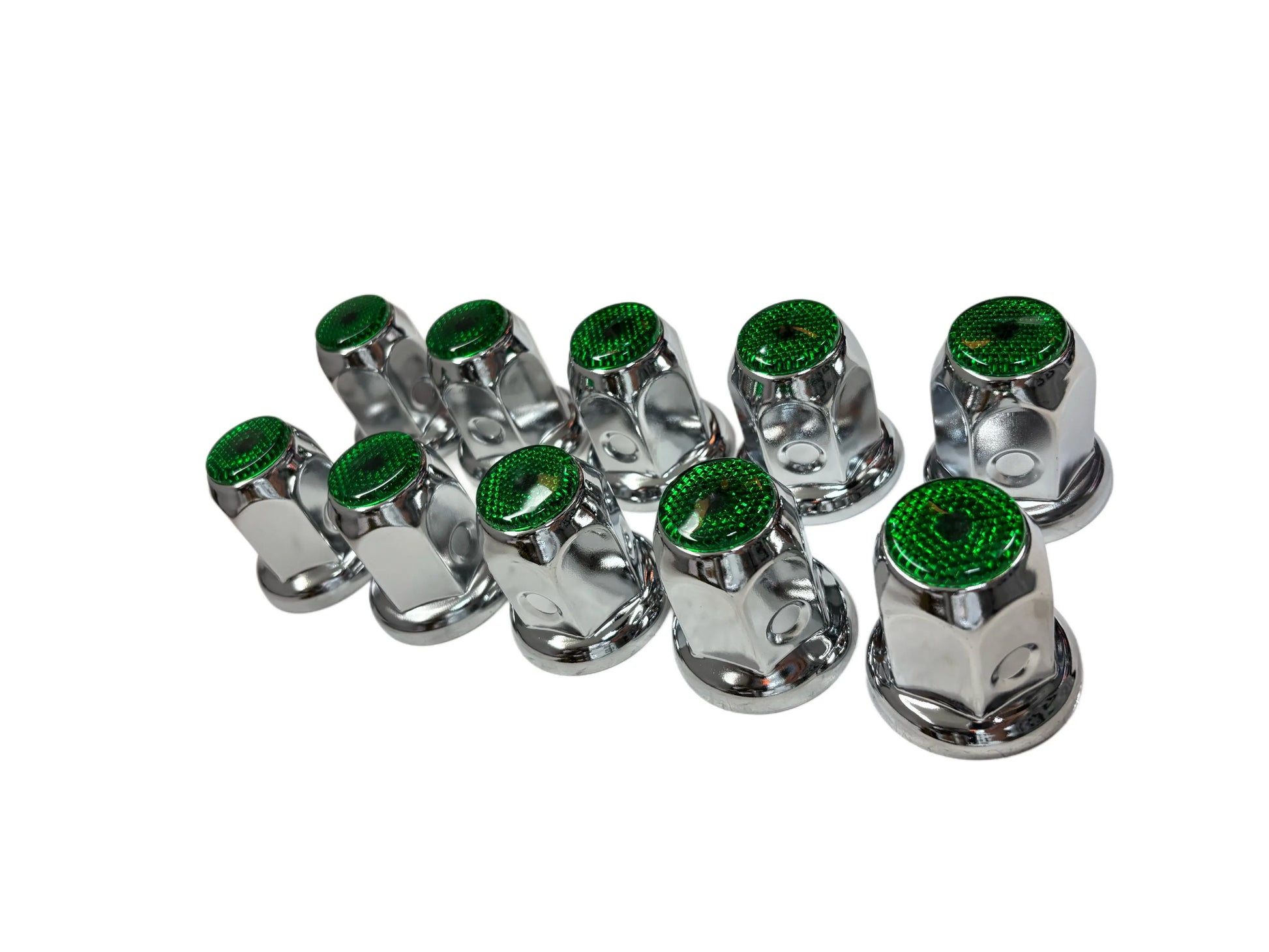 GREEN COLOR TOP REFLECTOR NUT COVER 33MM X 2-1/8" icjtruckparts