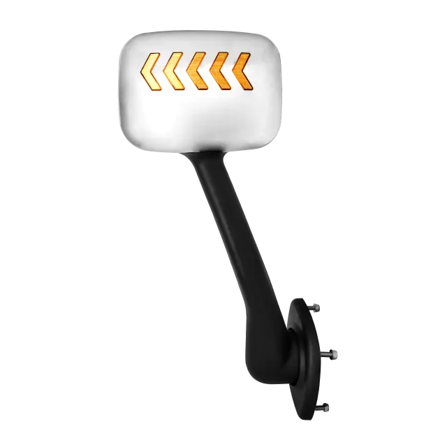 HOOD CHROME MIRROR FOR FREIGHTLINER CASCADIA WITH SIGNAL LIGHT RIGHT SIDE 1PC icjtruckparts