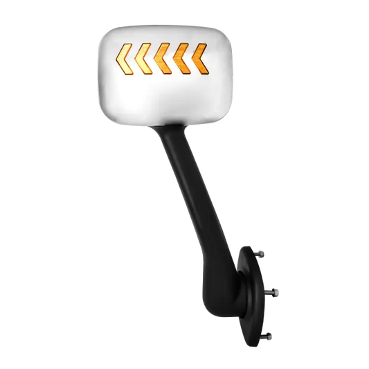 HOOD CHROME MIRROR FOR FREIGHTLINER CASCADIA WITH SIGNAL LIGHT RIGHT SIDE 1PC icjtruckparts
