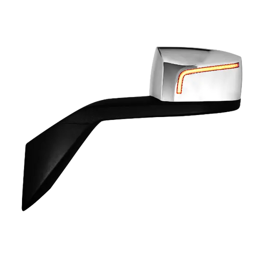 HOOD MIRROR VOLVO CHROME WITH LIGHT VNM,VNL,VNX (LEFT SIDE) 1PC icjtruckparts