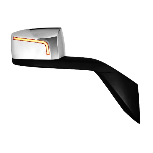 HOOD MIRROR VOLVO CHROME WITH LIGHT VNM,VNL,VNX (RIGHT SIDE) 1PC icjtruckparts
