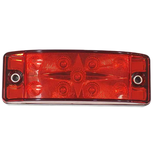 MARKER LIGHT RED REFLECTOR 9 LED RECTANGULAR 12V icjtruckparts
